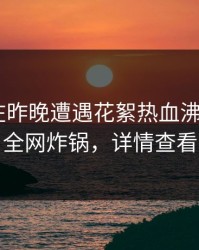 神秘人在昨晚遭遇花絮热血沸腾，17c全网炸锅，详情查看